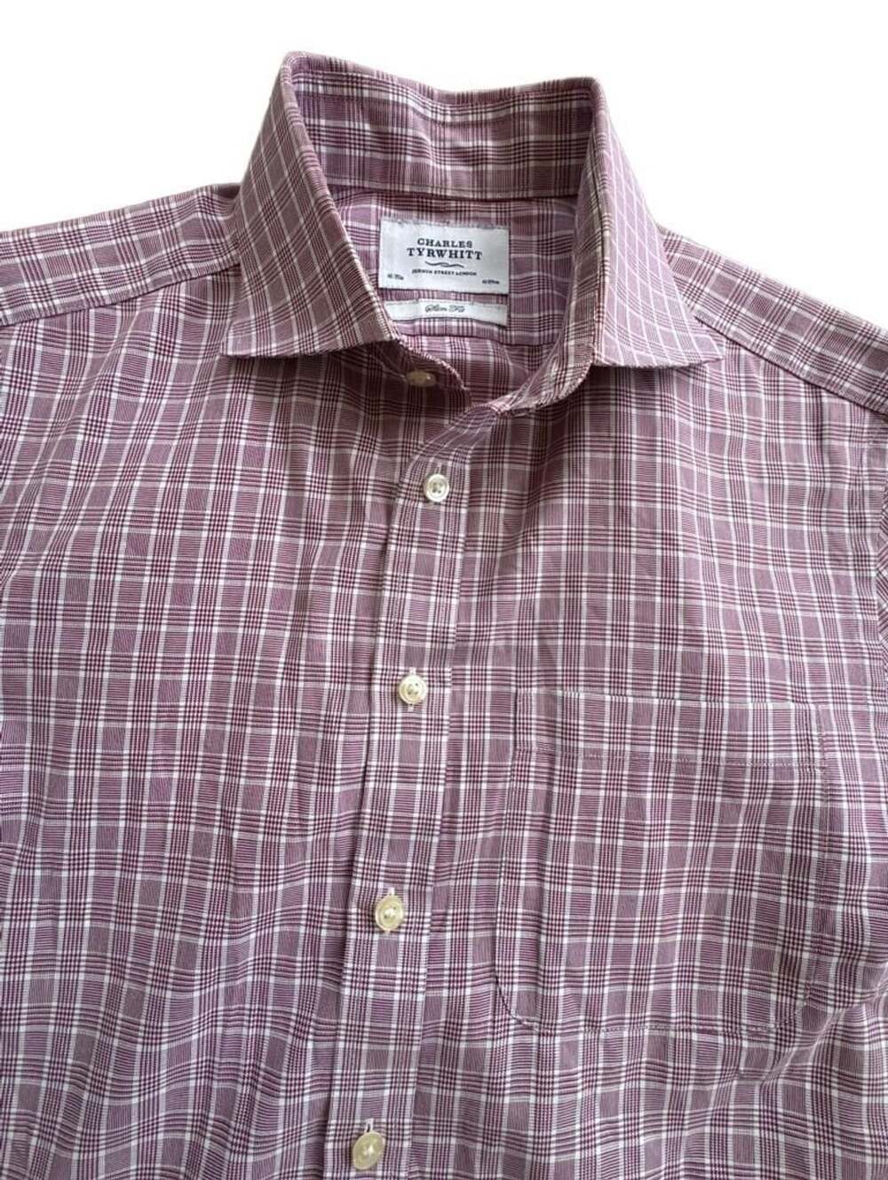 Charles Tyrwhitt Dress Shirt Size 16/35 Plaid Slim Fit